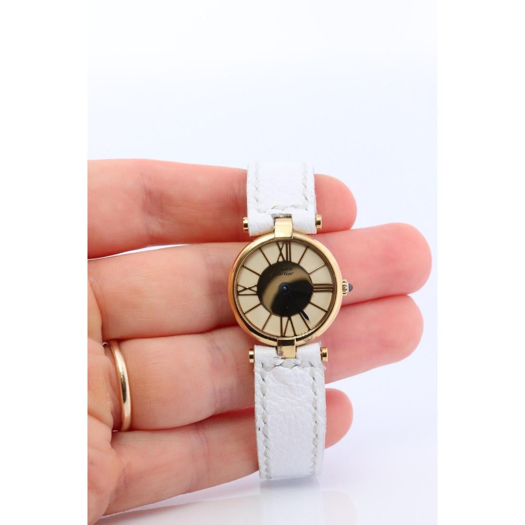 Cartier Uhr. Must De Cartier Vendome Rundes Argent Vermeil 24 mm Zifferblatt. 1