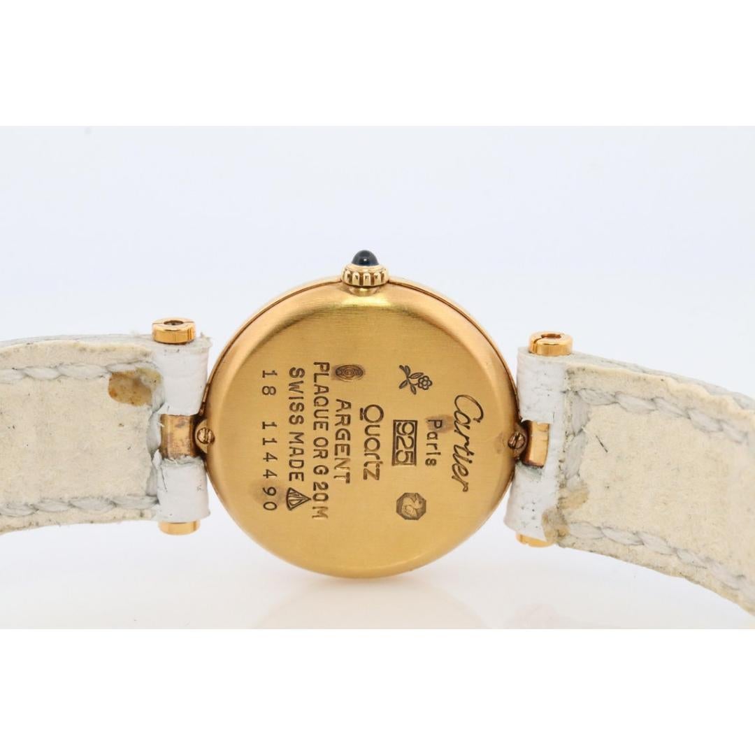 Cartier Uhr. Must De Cartier Vendome Rundes Argent Vermeil 24 mm Zifferblatt. 2