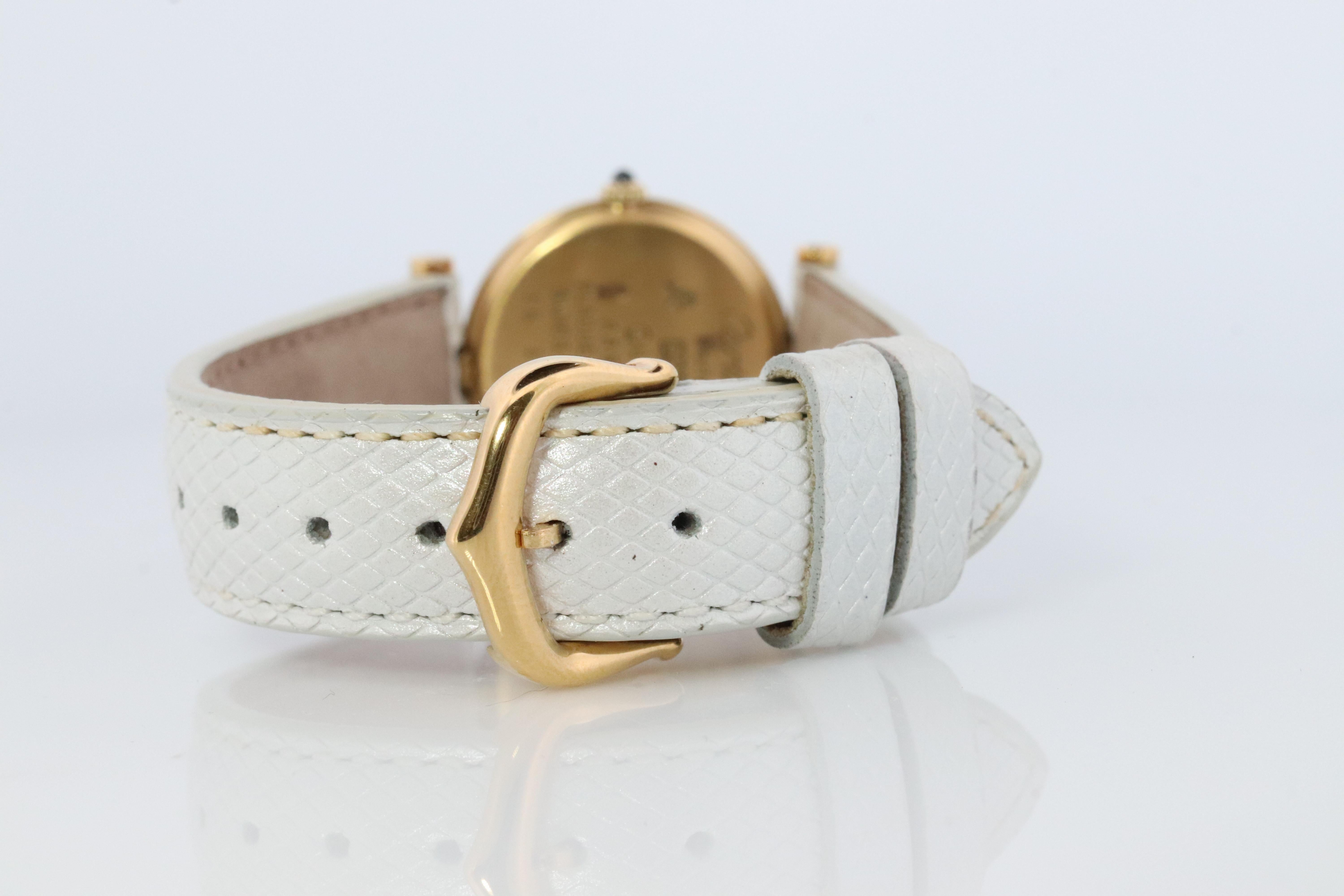 Cartier Uhr. Must de Cartier Vendome Rundes Argent Vermeil 24-mm-Zifferblatt. 1