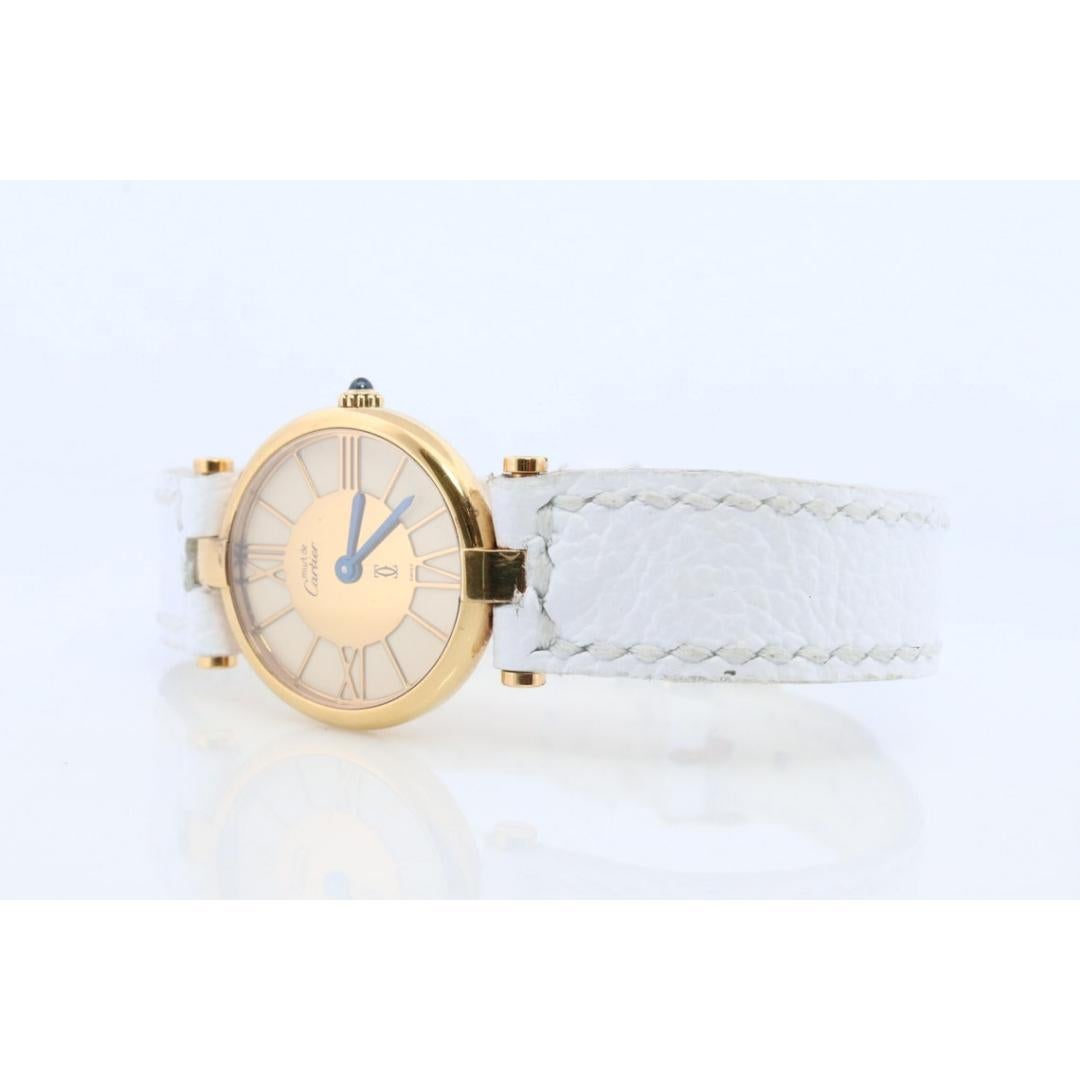Cartier Uhr. Must De Cartier Vendome Rundes Argent Vermeil 24 mm Zifferblatt. 4