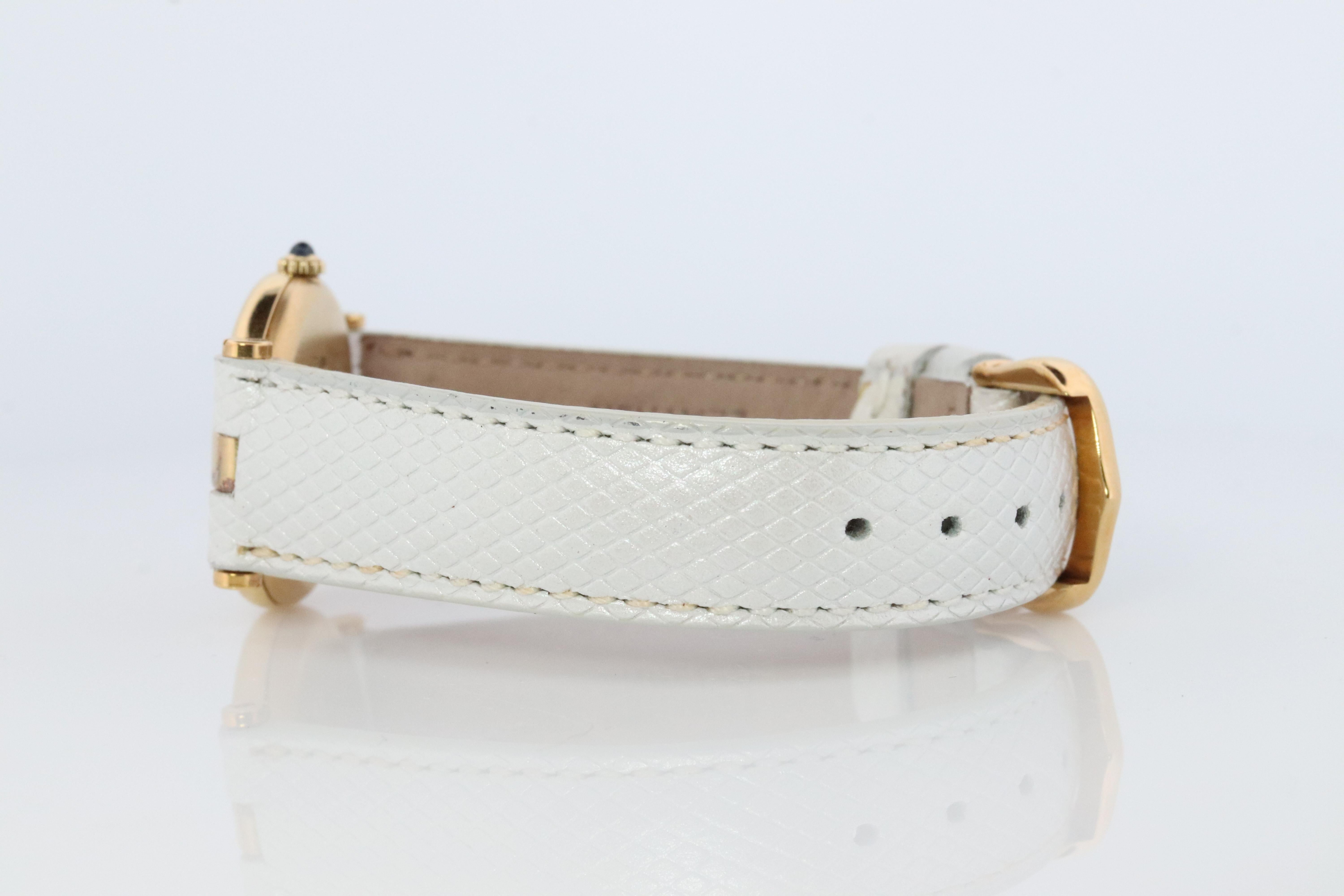 Cartier Uhr. Must de Cartier Vendome Rundes Argent Vermeil 24-mm-Zifferblatt. 3