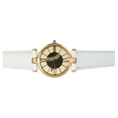 Cartier Uhr. Must de Cartier Vendome Rundes Argent Vermeil 24-mm-Zifferblatt.