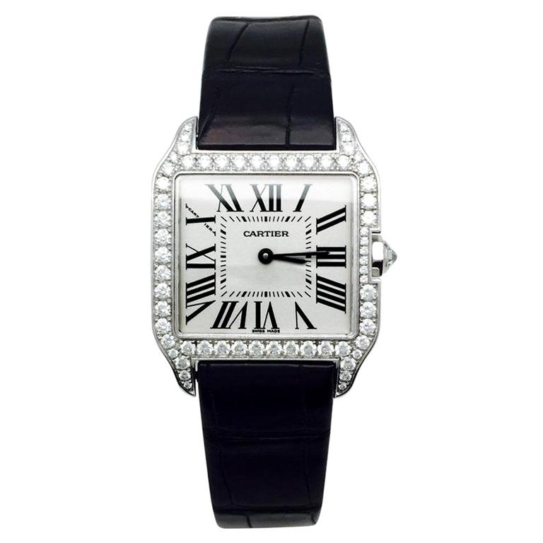 Cartier Watch, Santos Dumont Collection with Diamonds