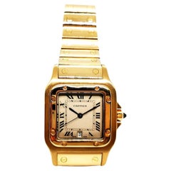 Used Cartier Watch Santos Yellow Gold