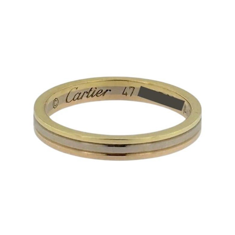 Cartier Wedding Band Triple Gold - size 47 For Sale