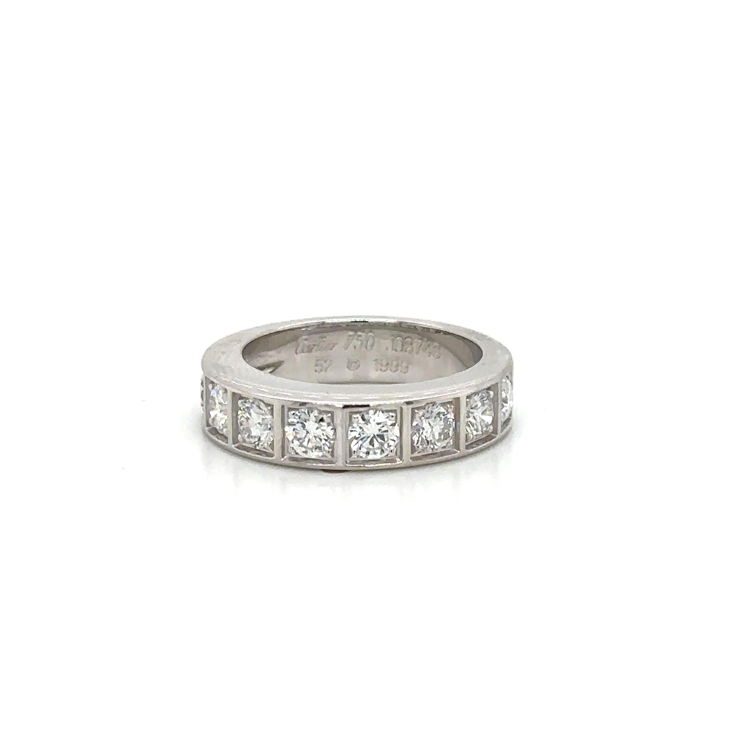 CARTIER Eternity-Ring 18K Gold 1,35 Karat Diamant für Damen oder Herren
