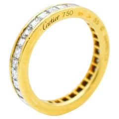 Vintage Cartier wedding ring 2 carat diamonds princess cut