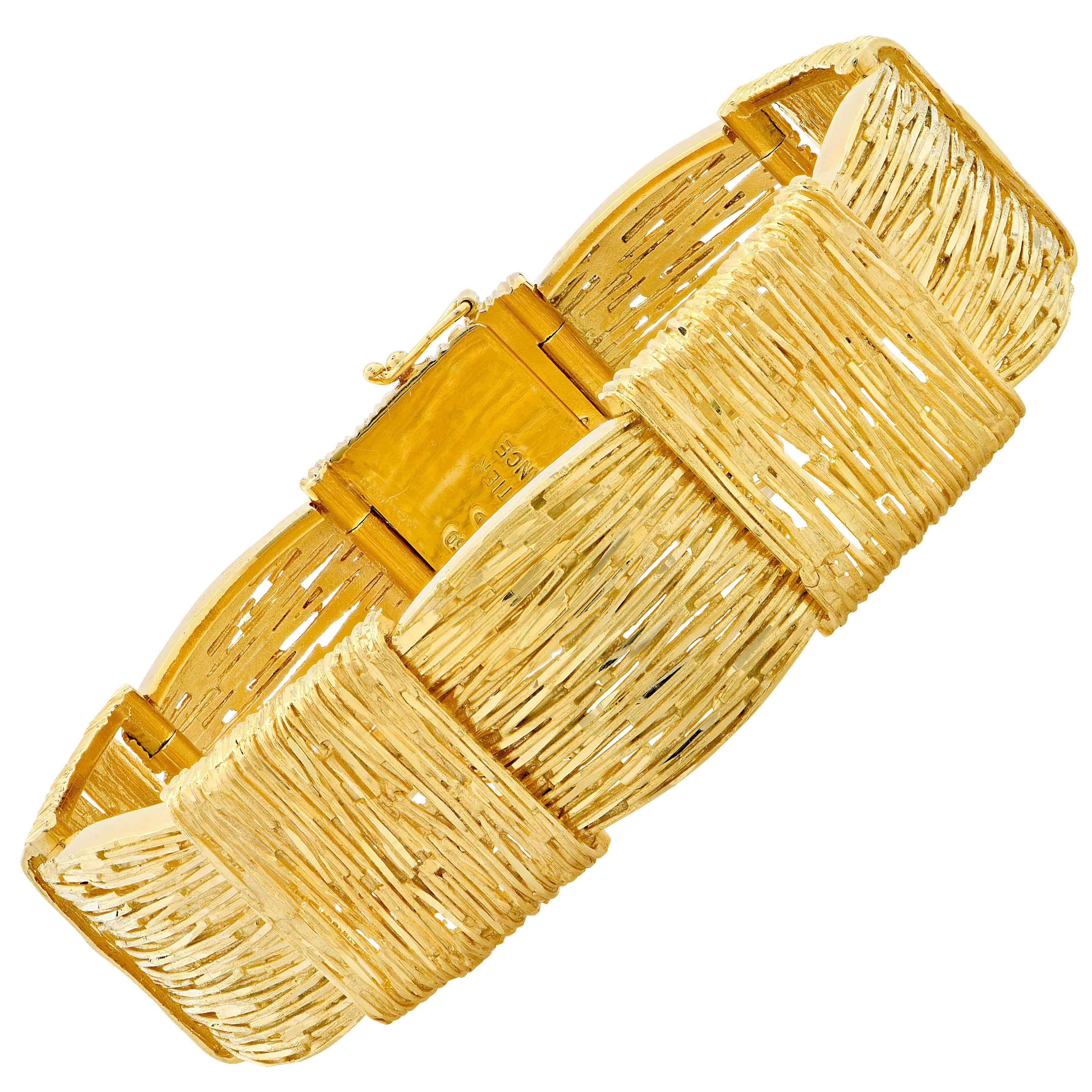 Cartier Wheat Motif 18 Karat Yellow Gold Bracelet 1