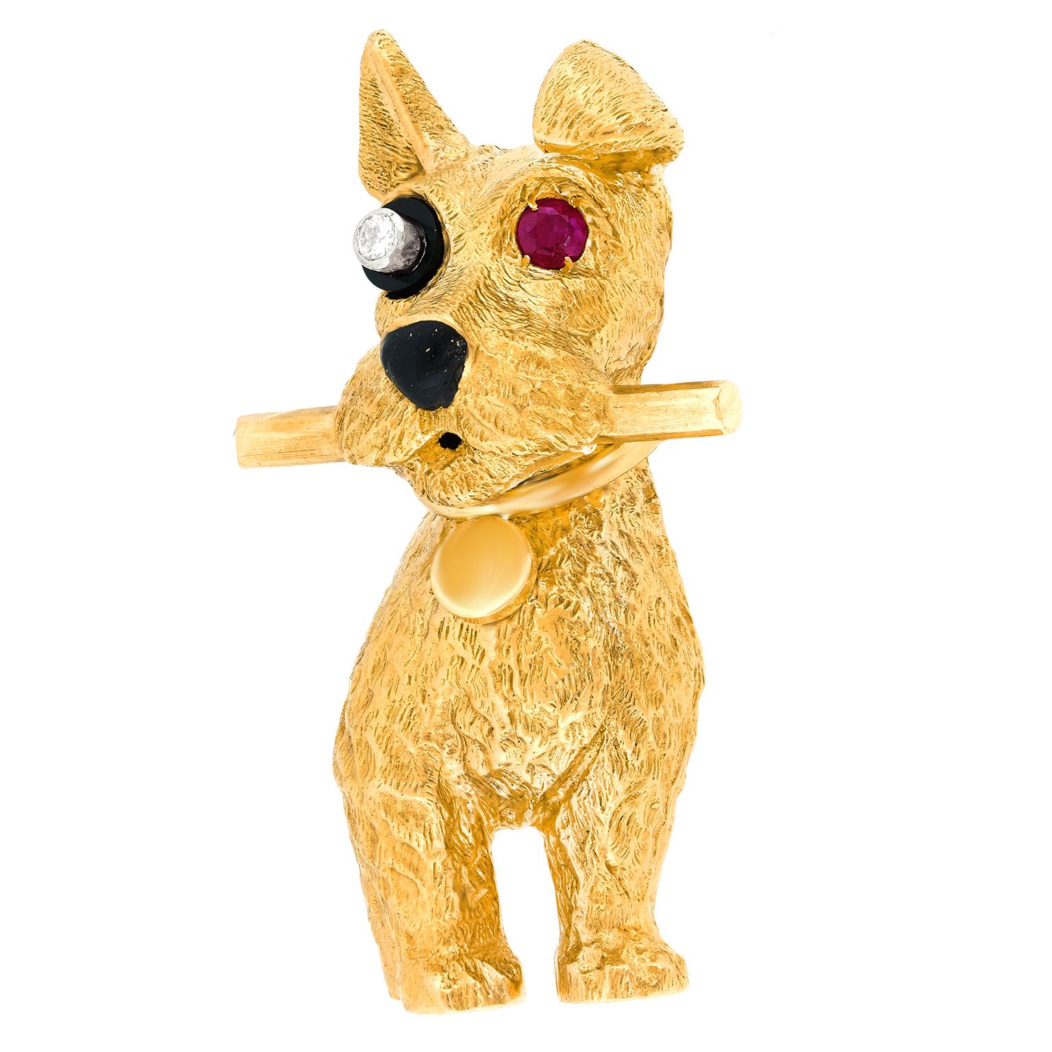 Cartier Whimsical Dog Brooch For Sale 2