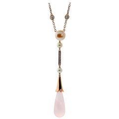 Collar Cartier Monica Bellucci Perla Cuarzo Rosa Diamante Oro