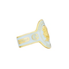 Cartier White Enamel Gold Modernist Cigar Band Ring