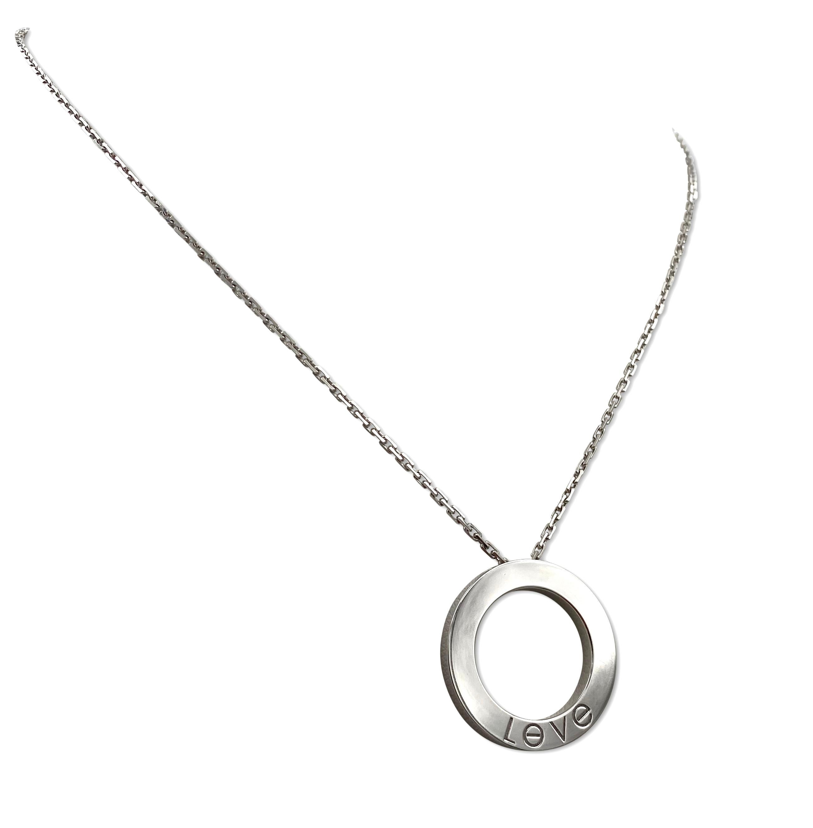 Diamond Love Circle Charm Necklace 