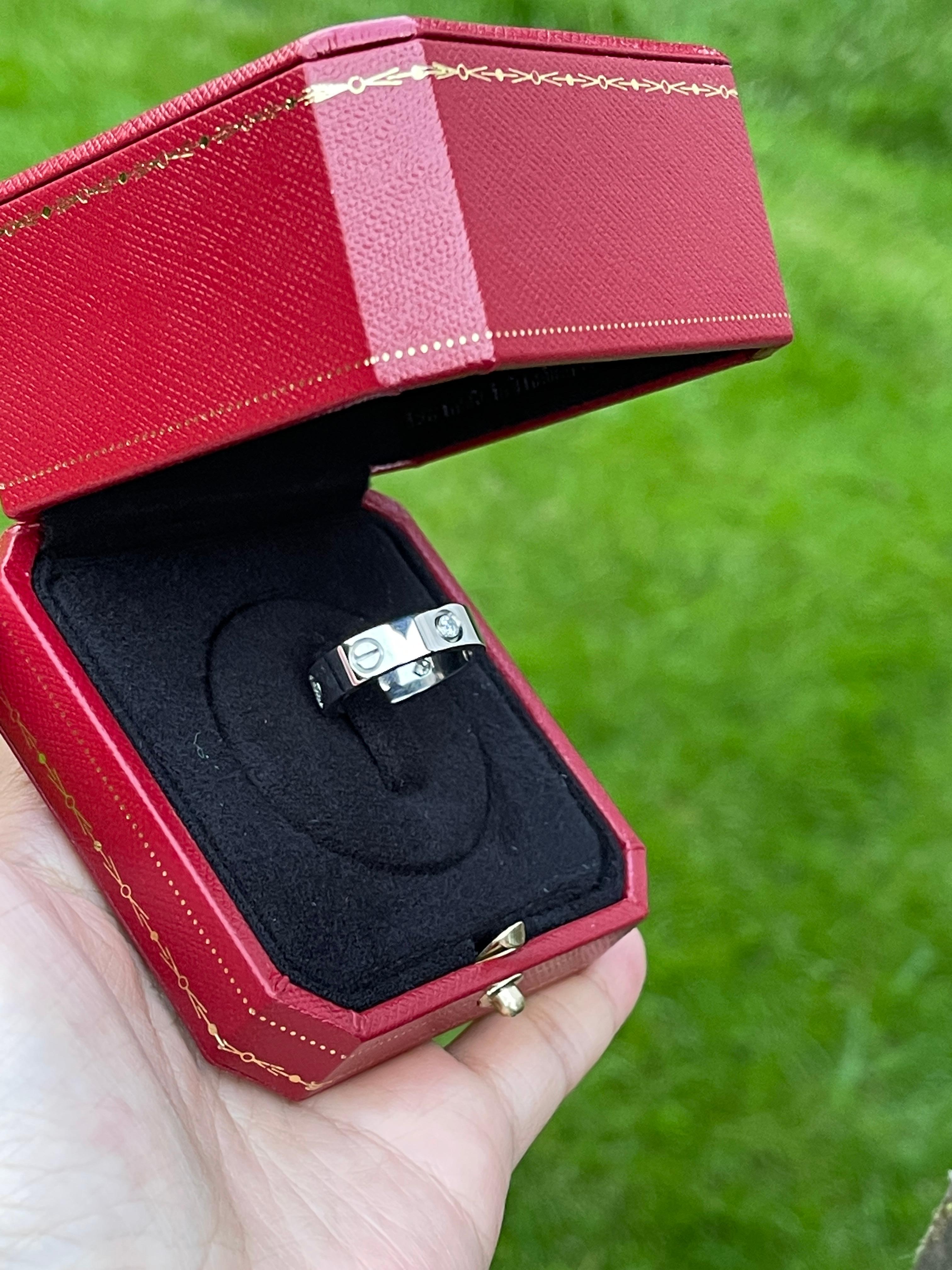 Cartier White Gold 3 Diamond Love Ring 3