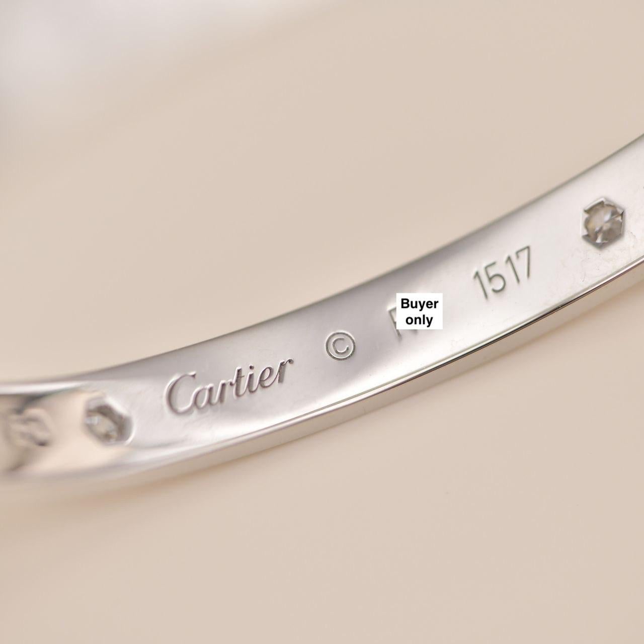 Brilliant Cut Cartier White Gold 4 Diamond Love Bracelet