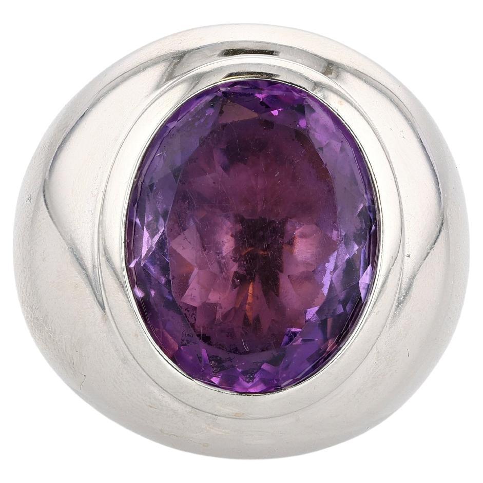 Cartier White Gold and Amethyst Ring