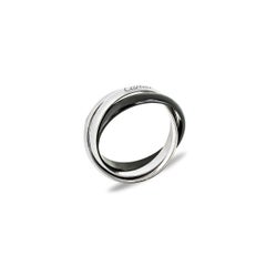 Cartier White Gold and Ceramic Trinity de Cartier Ring Size 63 B4234100