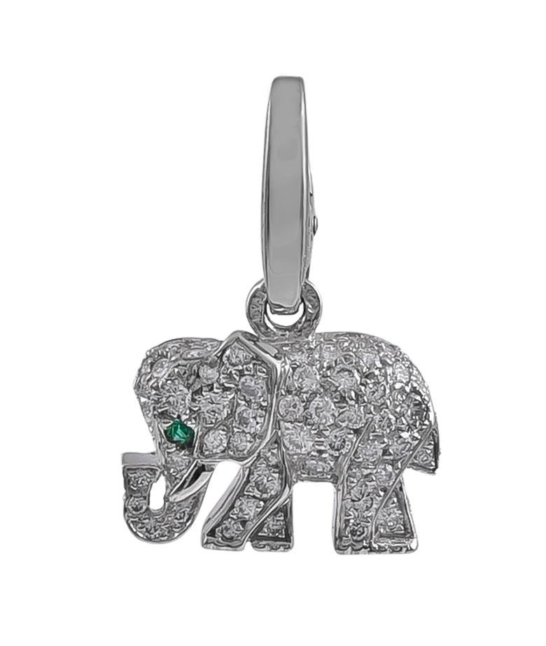 Cartier Elefant-Charme aus Weißgold und Diamant im Zustand „Hervorragend“ in New York, NY