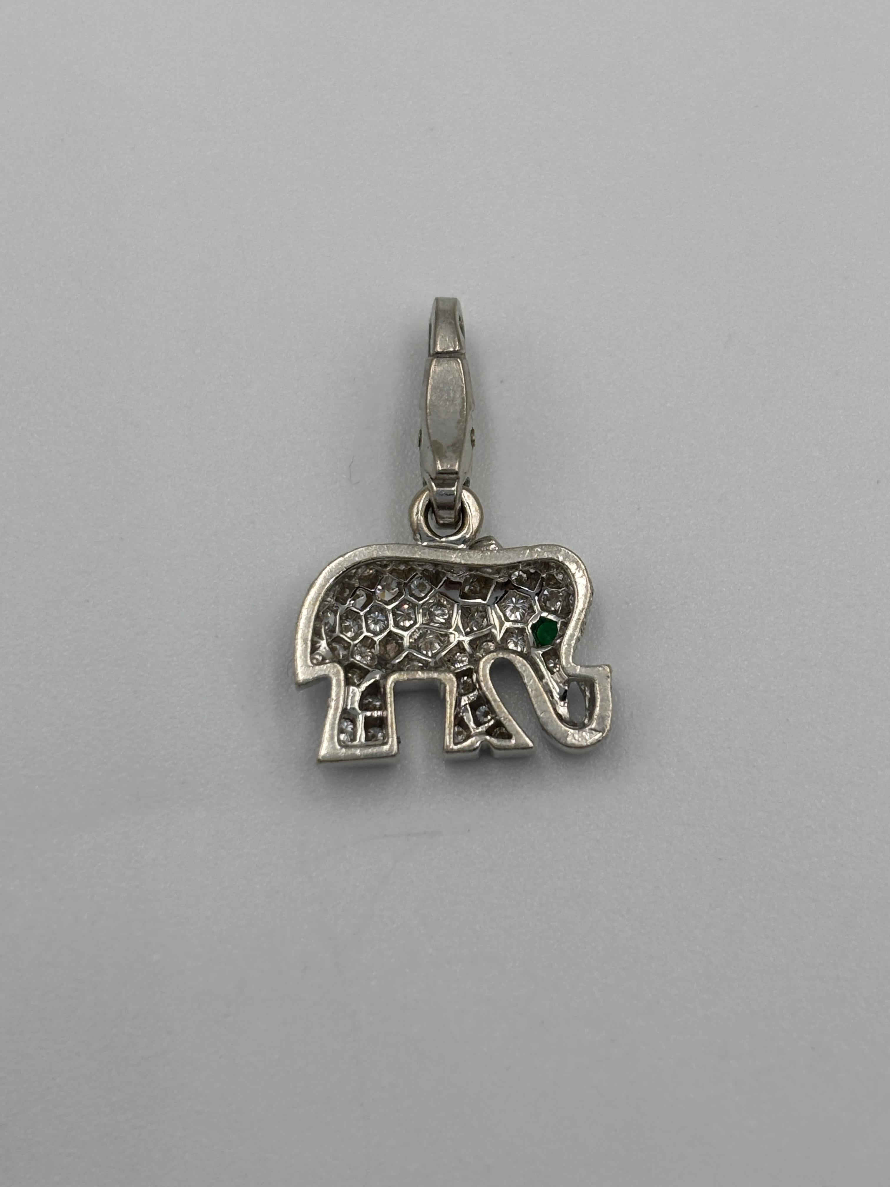 Pendente a forma di elefante in oro bianco e diamanti di Cartier In condizioni buone in vendita a London, GB