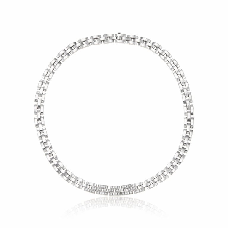 Cartier White Gold and Diamond 'Panthere' Tyrana' Necklace For