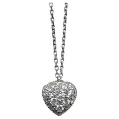 Cartier White Gold and Diamond Pave Heart Pendant necklace