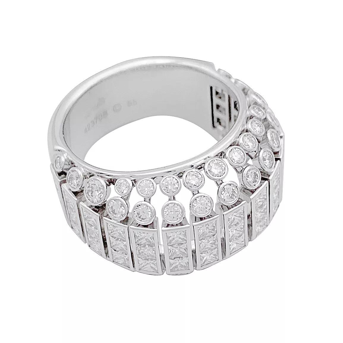 Princess Cut Cartier white gold and diamonds ring, 