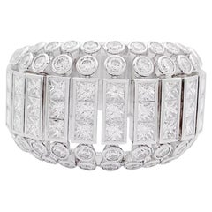 Cartier white gold and diamonds ring, "Couronne" collection.