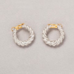 Cartier White gold and Yellow Gold and Diamond Hoop Earrings