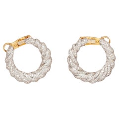Pendientes de aro Cartier de oro blanco y oro amarillo y diamantes