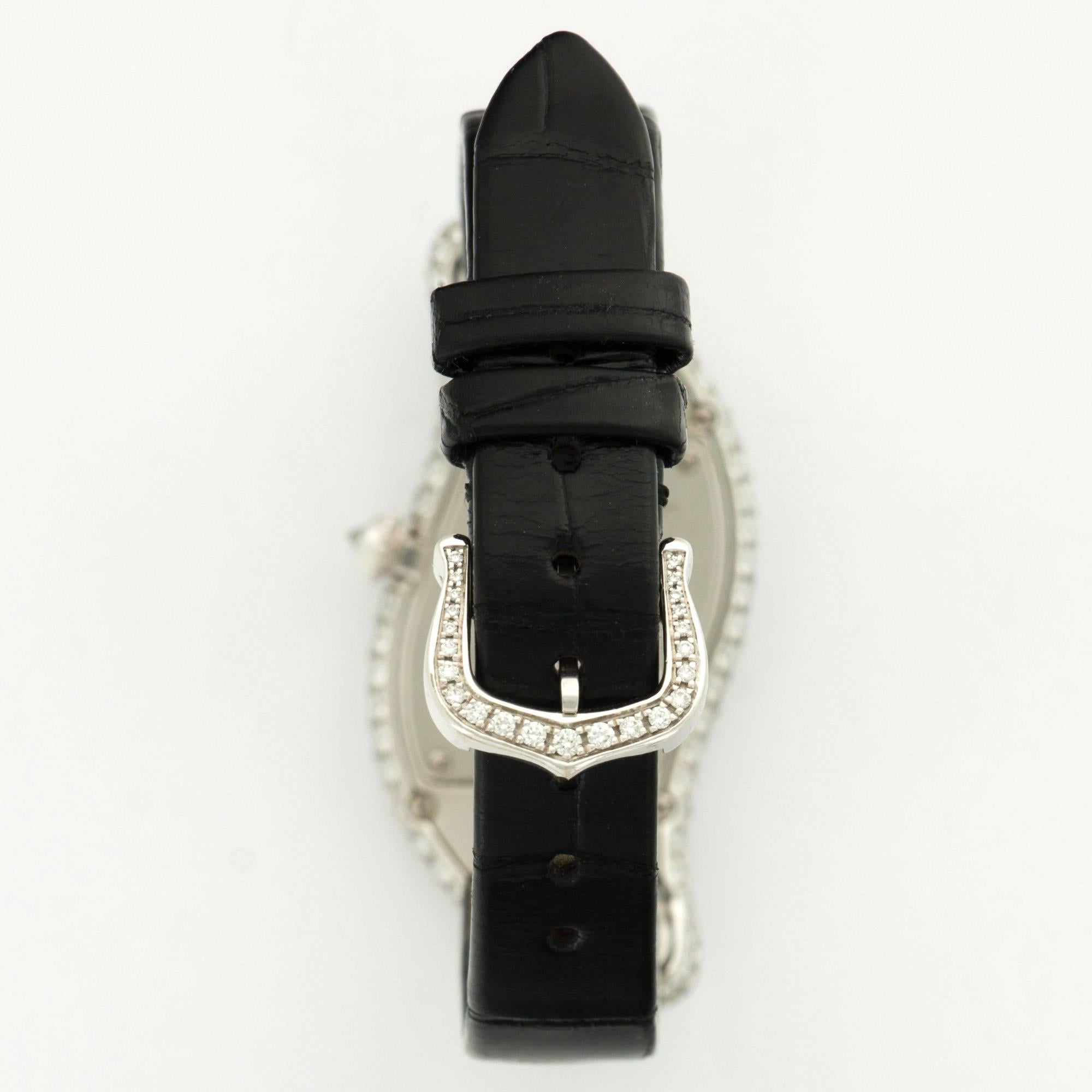 Cartier White Gold Diamond Baignoire S Crash Manual Wristwatch In New Condition In Beverly Hills, CA