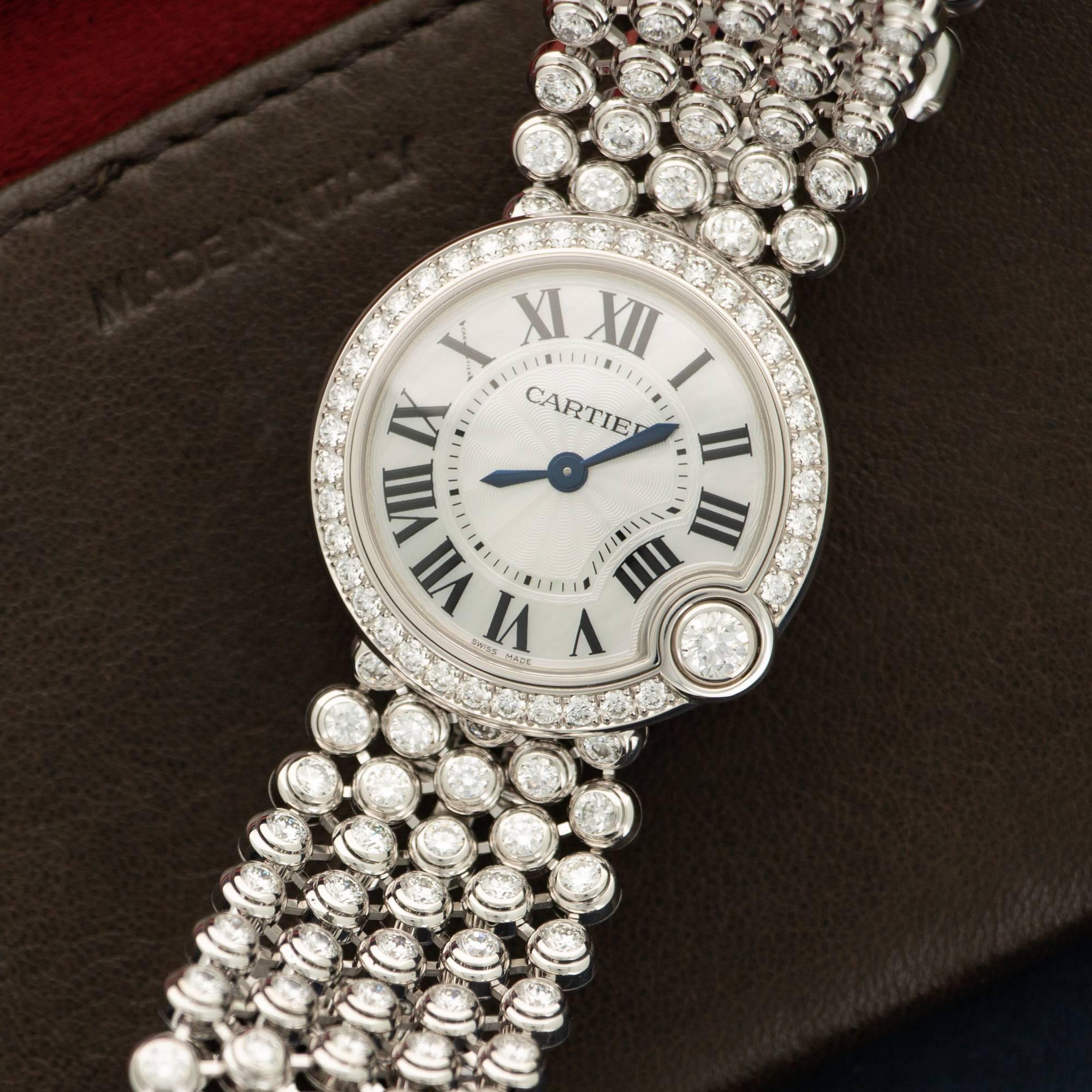 An Extraordinary All Diamond Bracelet Wristwatch, By Cartier. From the 