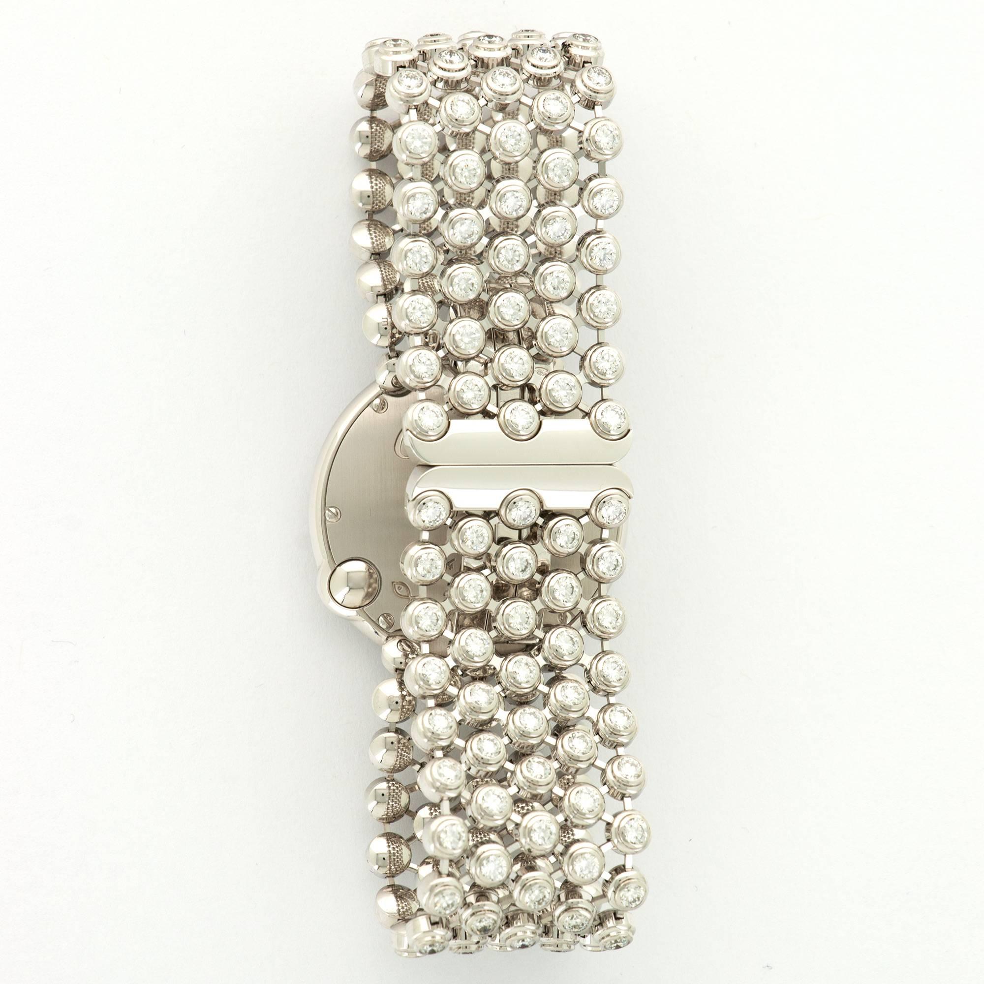 Cartier White Gold Diamond Ballon Blanc Bracelet Wristwatch, circa 2014 In New Condition In Beverly Hills, CA