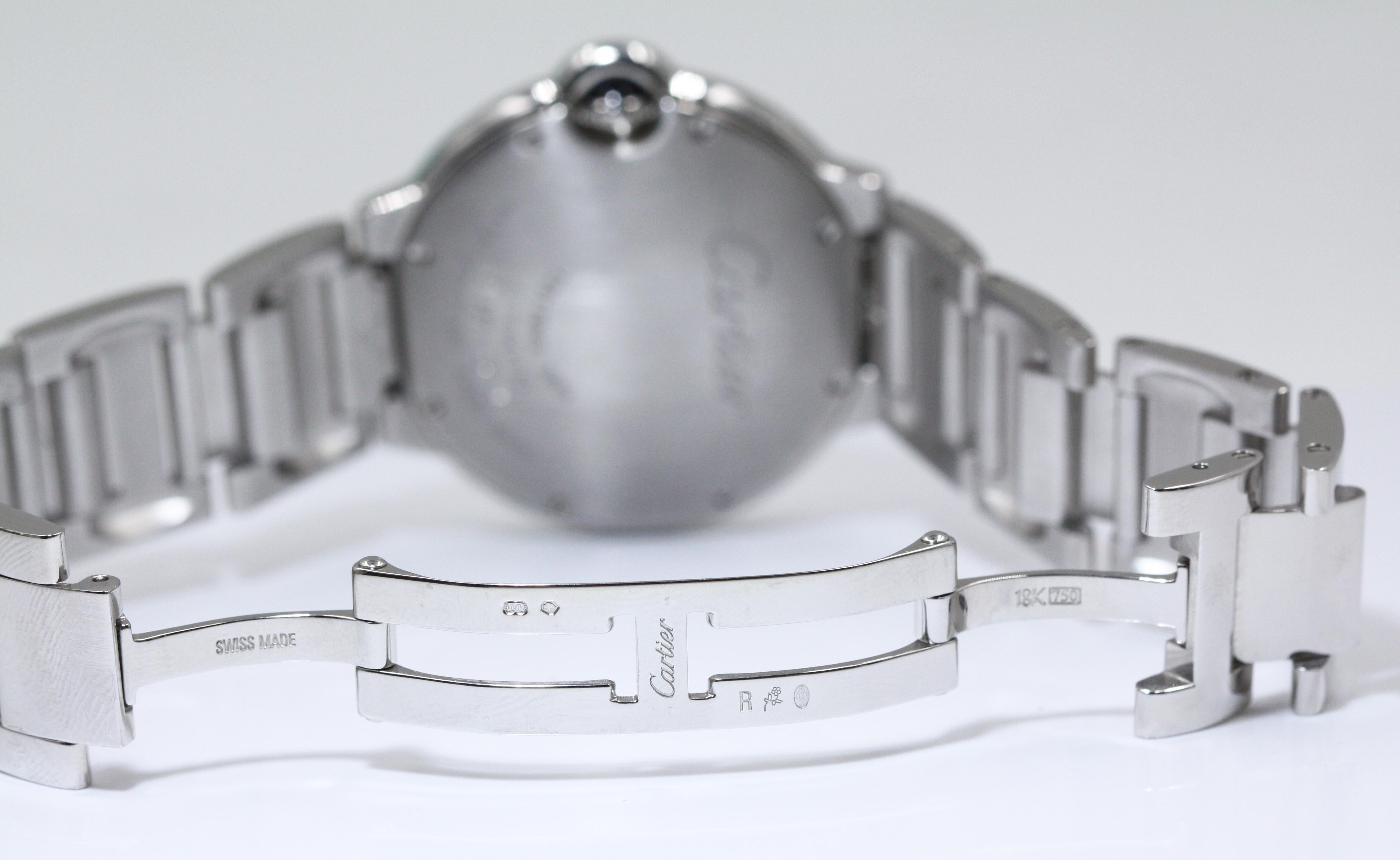 Cartier White Gold Ballon Bleu De Steel Diamonds Watch für Damen oder Herren