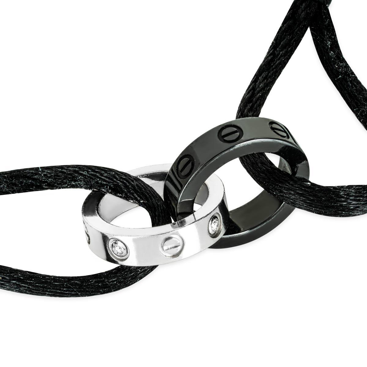 Taille ronde Bracelet Love en or blanc, céramique et diamants de Cartier B6026005