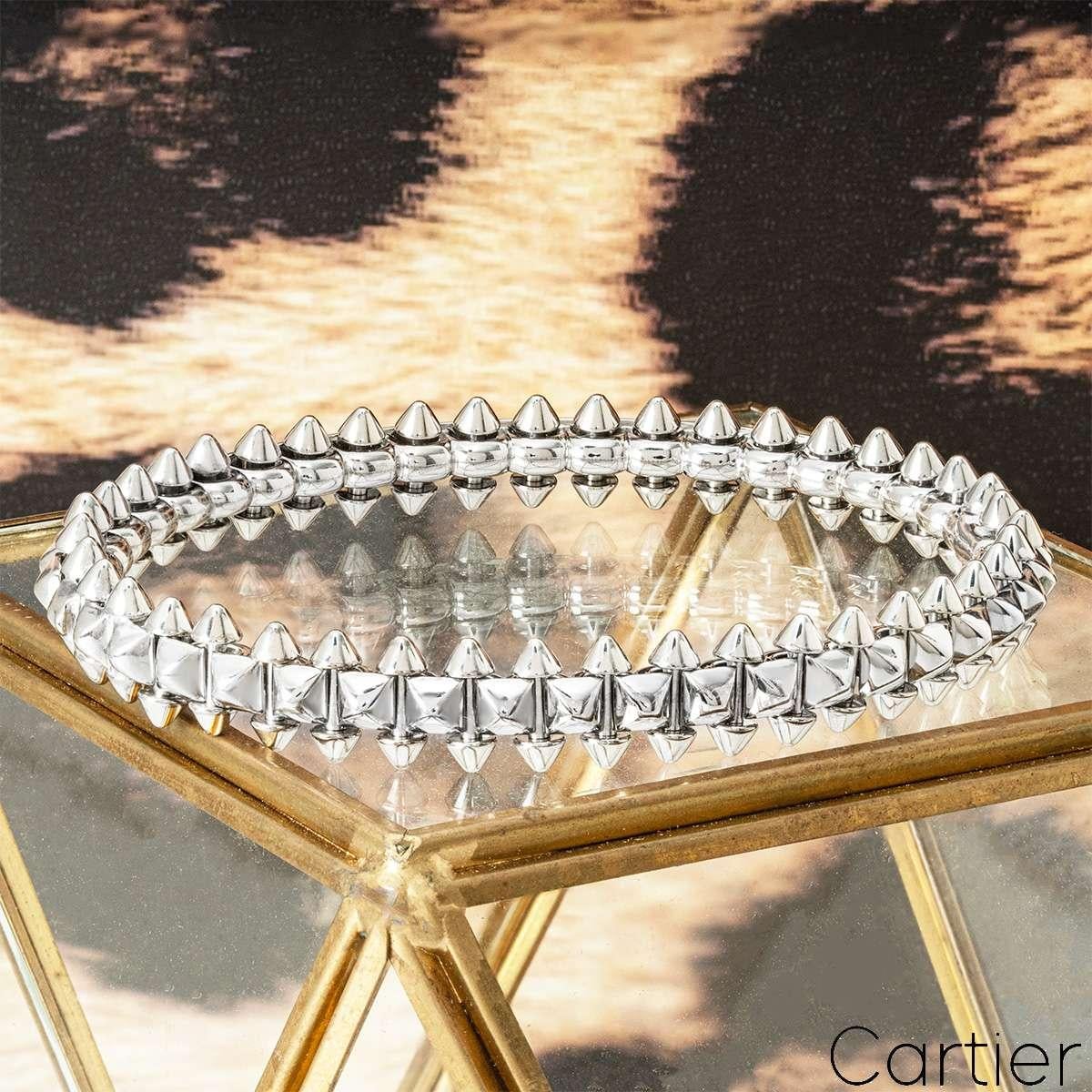 Women's or Men's Cartier White Gold Clash de Cartier Bracelet Size 15 B6065715 For Sale