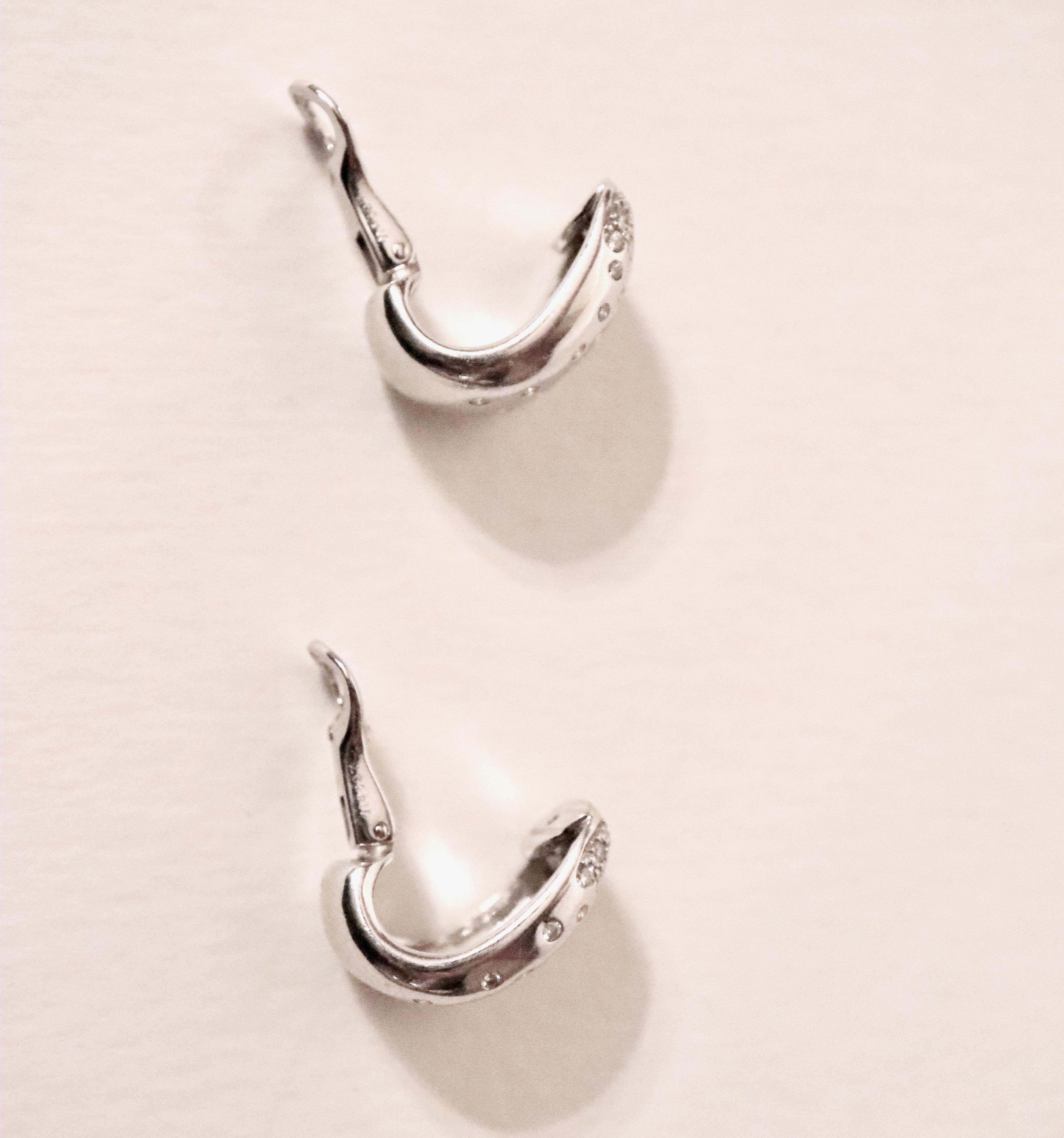 Cartier White Gold Clip Earrings Paved with Diamonds For Sale 7