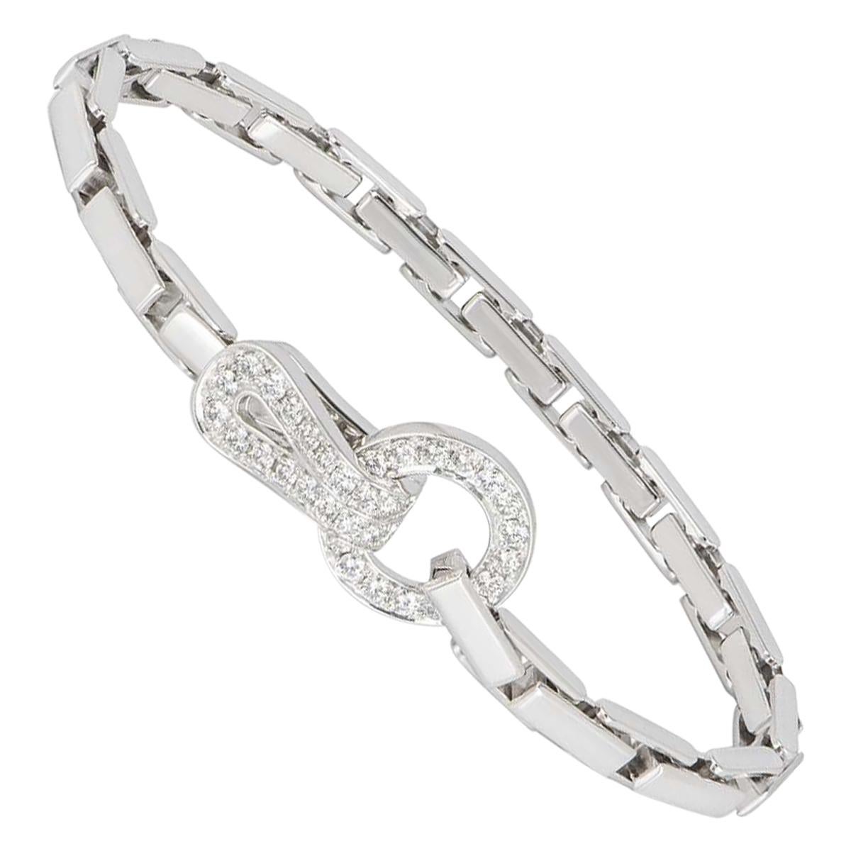 Cartier White Gold Diamond Agrafe Bracelet