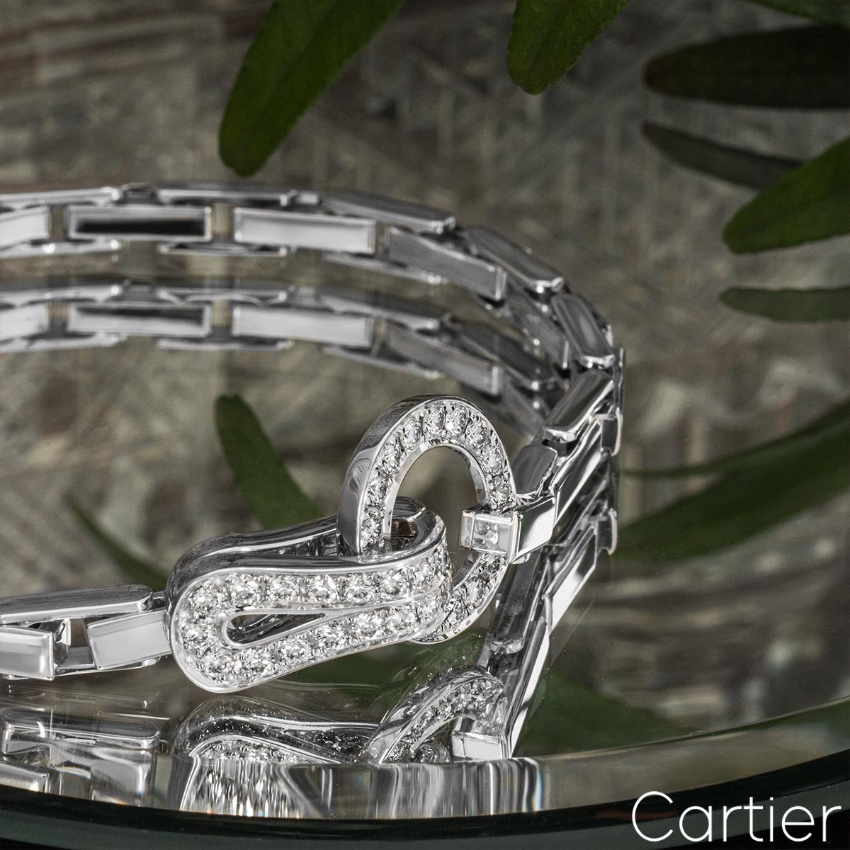 Cartier White Gold Diamond Agrafe Bracelet Watch 5