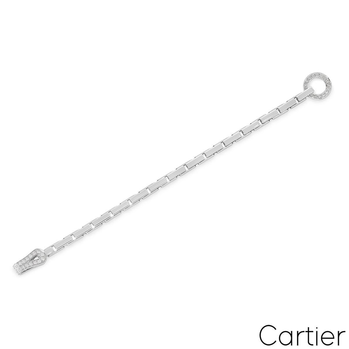 Cartier White Gold Diamond Agrafe Bracelet Watch In Excellent Condition In London, GB
