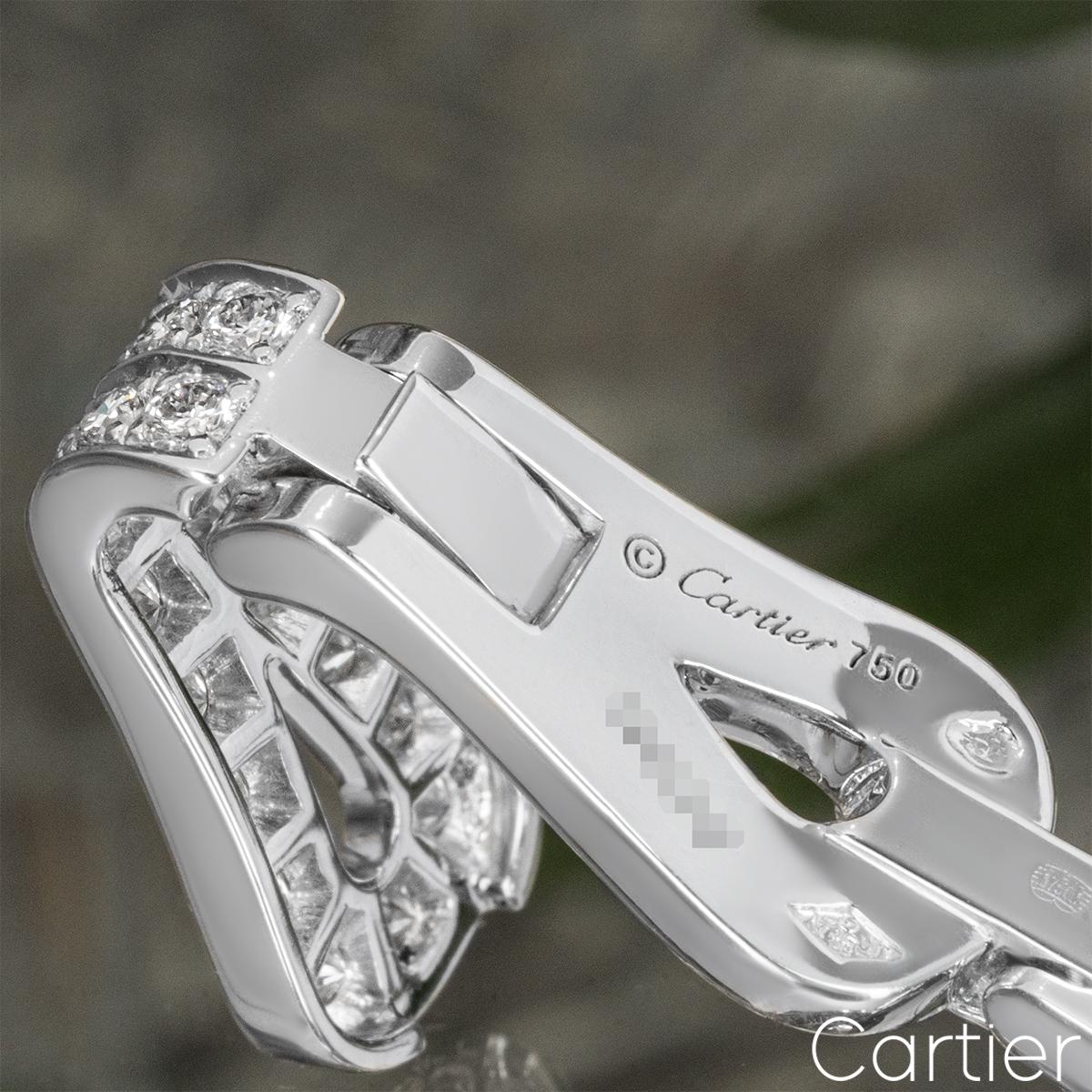 Cartier White Gold Diamond Agrafe Bracelet Watch 2