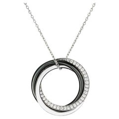 Cartier White Gold Diamond and Ceramic Trinity Necklace 0.19ct B3045500