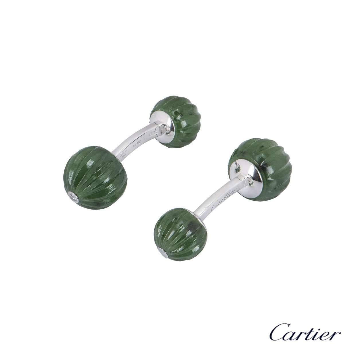cartier jade cufflinks
