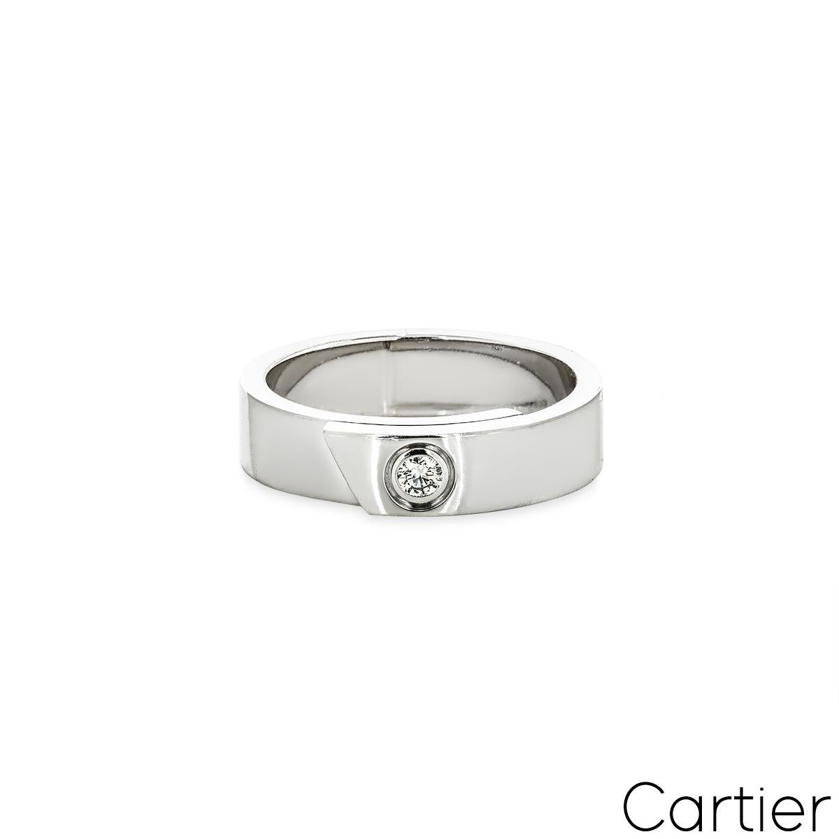 Round Cut Cartier White Gold Diamond Anniversary Ring Size 60 For Sale