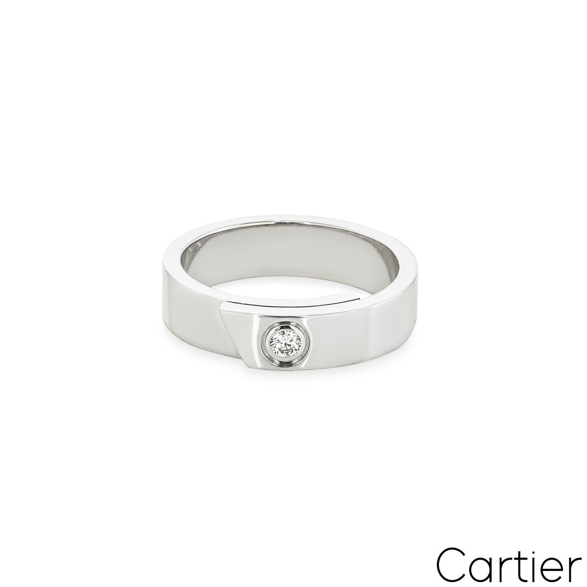 Cartier Weißgold Diamant- Anniversary-Ring Größe 60 im Zustand „Hervorragend“ im Angebot in London, GB