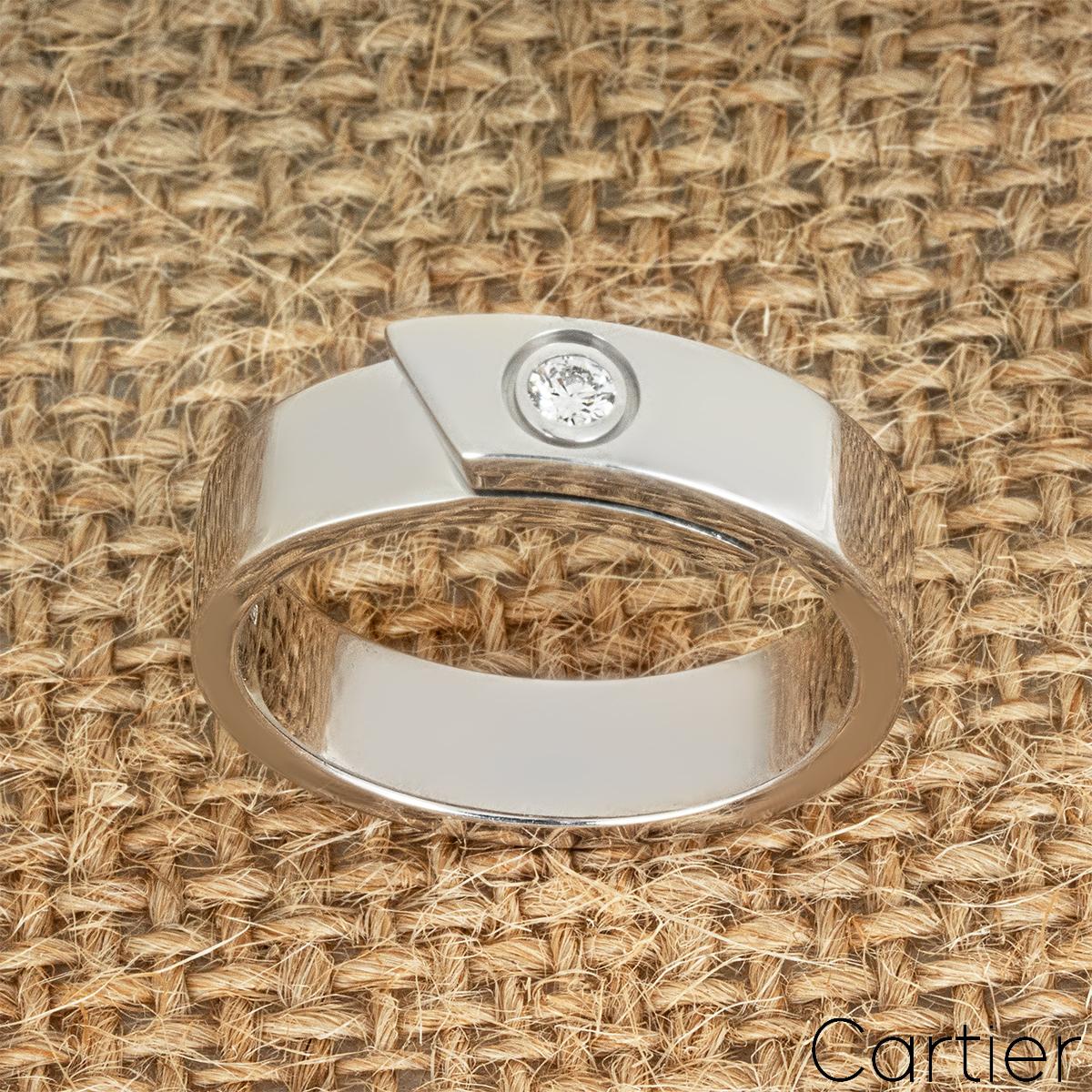 Cartier White Gold Diamond Anniversary Ring Size 60 For Sale 1