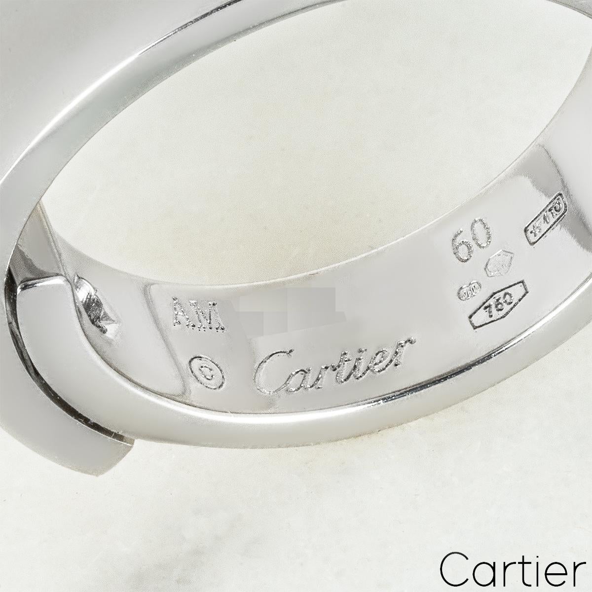 Cartier White Gold Diamond Anniversary Ring Size 60 For Sale 2