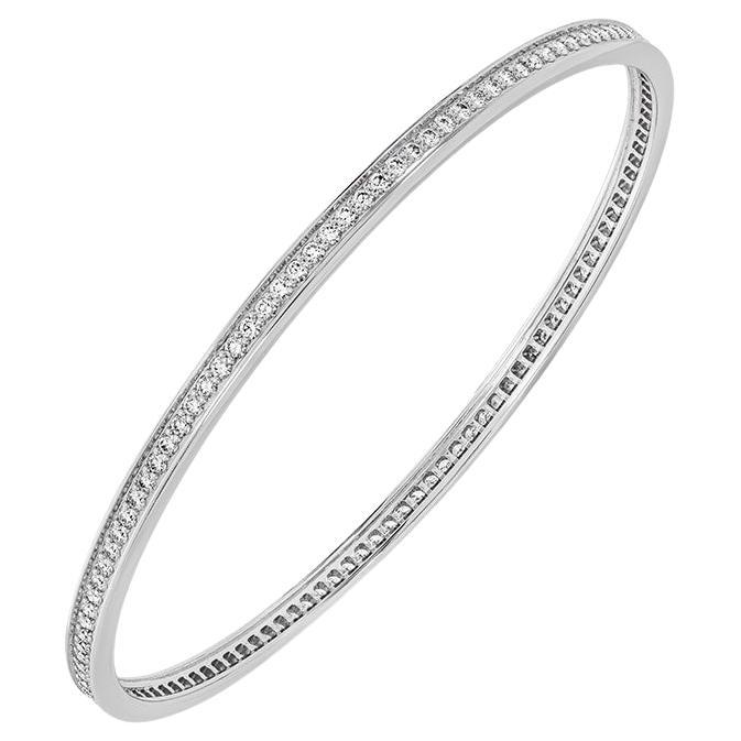 Cartier Bracelet jonc en or blanc et diamants 2,90TDW en vente