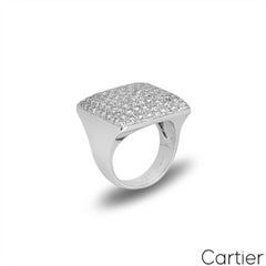 Cartier White Gold Diamond Berlingot Ring 3.00ct TDW