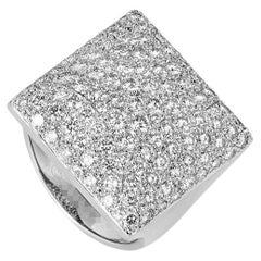 Cartier White Gold Diamond Berlingot Ring 3.00ct TDW