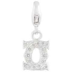 Cartier White Gold Diamond C De Cartier Charm