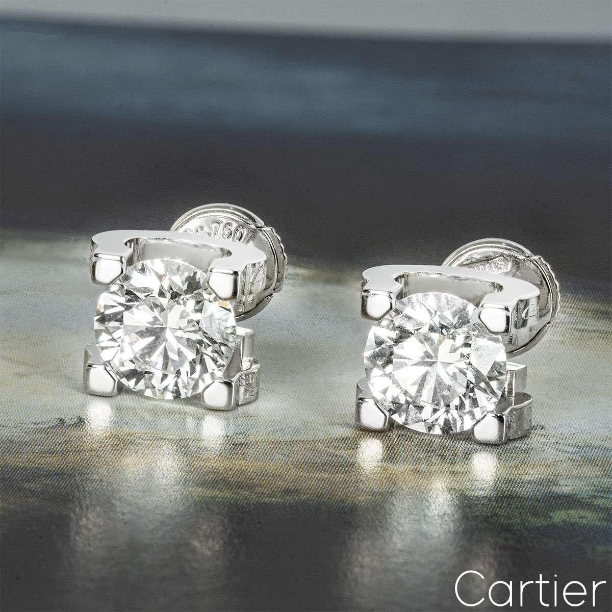 Cartier White Gold Diamond C de Cartier Earrings 2.70ct TDW XXX N8515148 1
